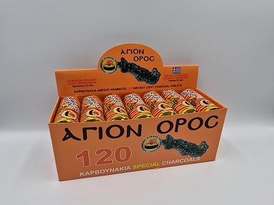Καρβουνάκια Αγ. Όρος  33mm 120τμχ 20 μασούρια / 6 ταμπλέτες